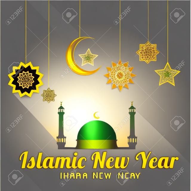 伊斯蘭新年矢量模板