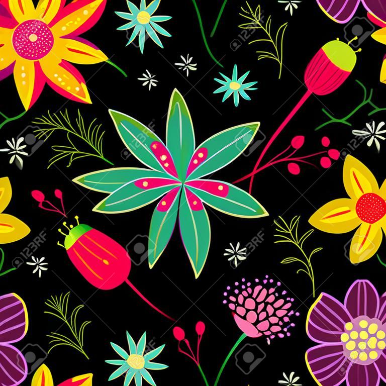 Spring Summer Colorful flower nahtlose Muster Hintergrund