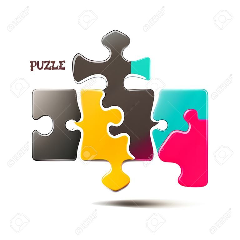 Puzzle Illustration auf weißen Hintergrund