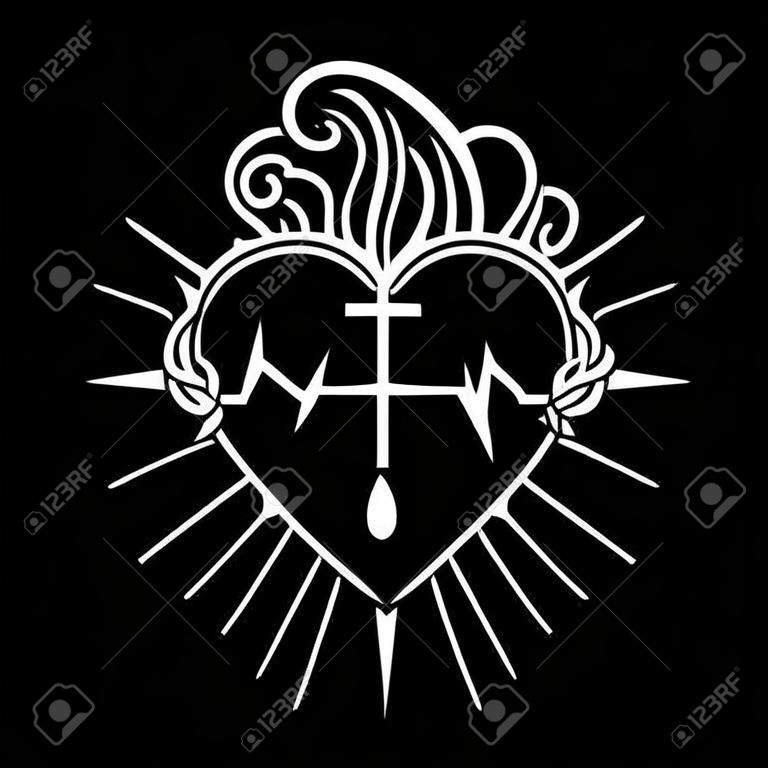 Najświętszego Serca Pana Jezusa. ilustracja wektorowa