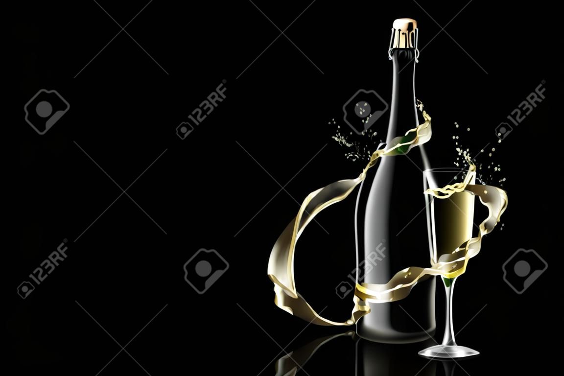Celebrazione di Capodanno con champagne