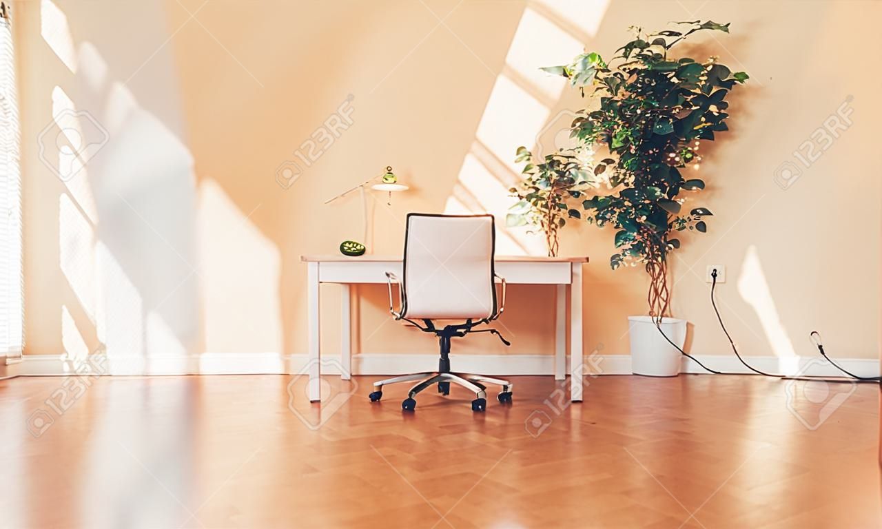 Workstation desk in a large interior room