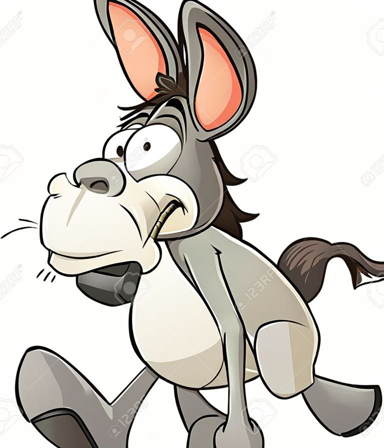 Confused cartoon donkey  Vector clip art illustration with simple gradients  All in a single layer  