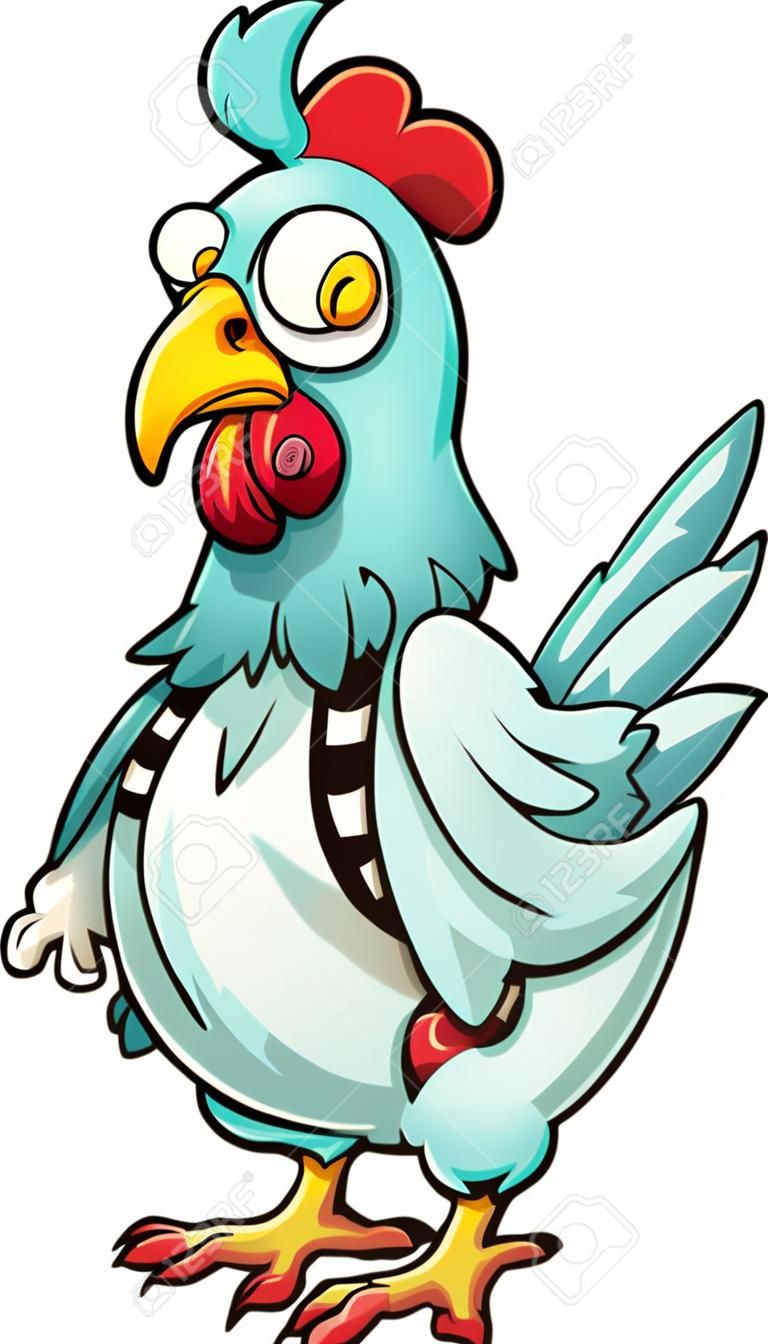 Cartoon zombie chicken  Vector clip art illustration with simple gradients  All in a single layer 