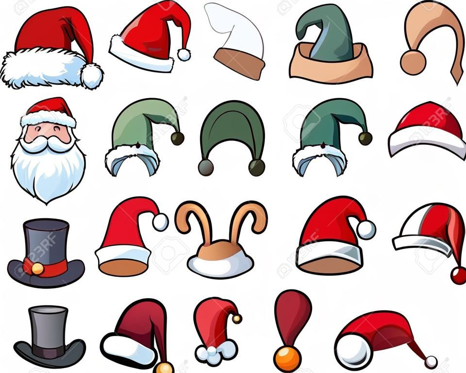 Sombreros de la Navidad Vector de imágenes prediseñadas ilustración con gradientes simples