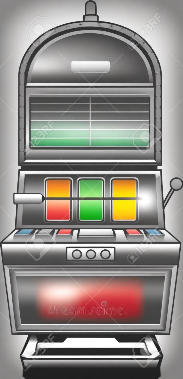 Slot machine. Vector clip art illustration with simple gradients. Handle is on a separate layer.