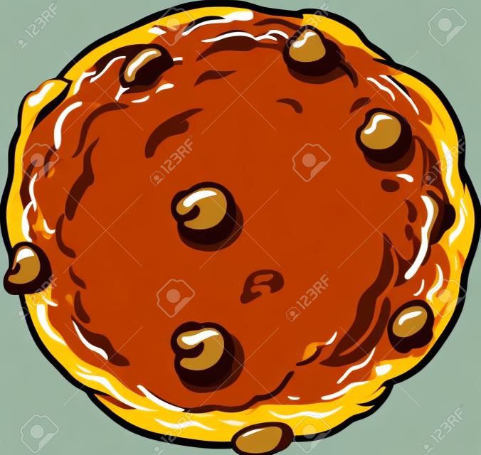 Chocolate chip cookie. Vector clip art illustration with simple gradients. All in a single layer.