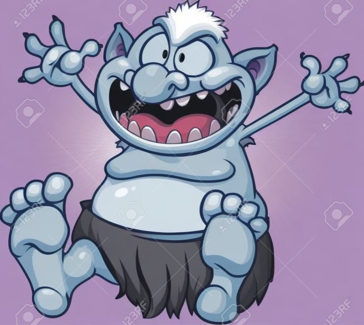 Fat cartoon troll. Vector clip art illustration with simple gradients. All in a single layer.