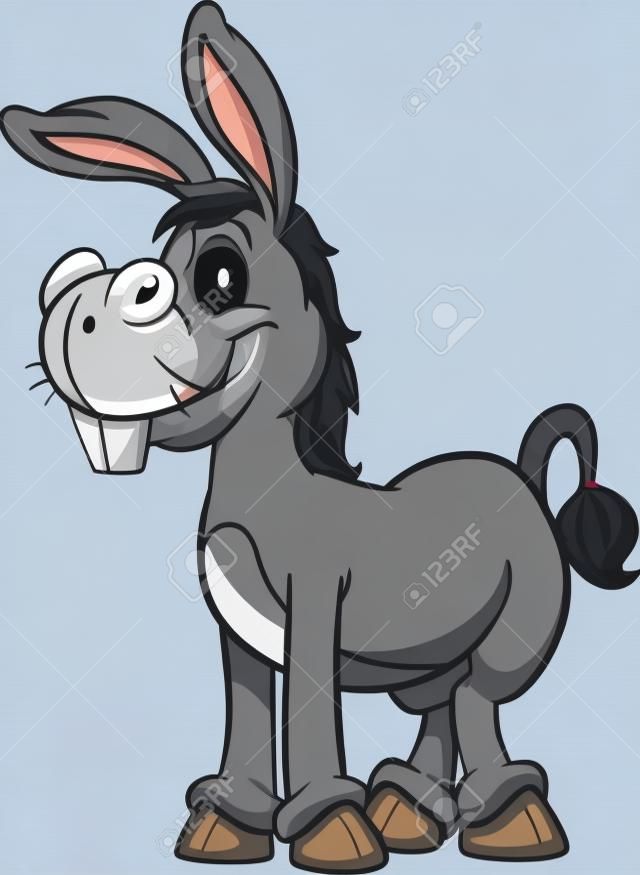 Cartoon donkey. Vector clip art illustration with simple gradients. All in a single layer.
