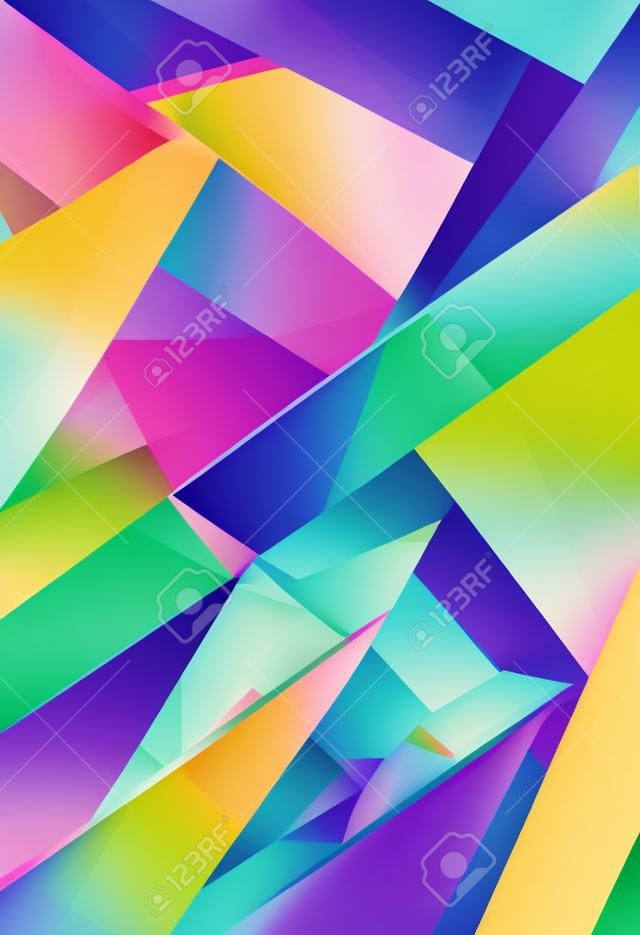 Pastel abstracto moderno figuras superpuestas fondo geométrico un montón de coloridas fibras nuevas sueltas triángulos de colores textiles brillantes