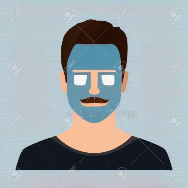 Perfil de avatar de homem. cone de rosto masculino. Ilustração vetorial.