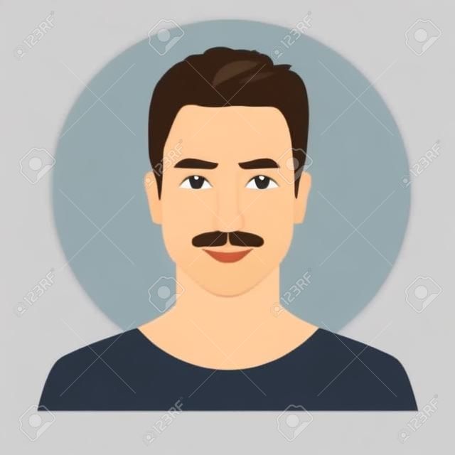 Man avatar profile. Male face icon. Vector illustration.