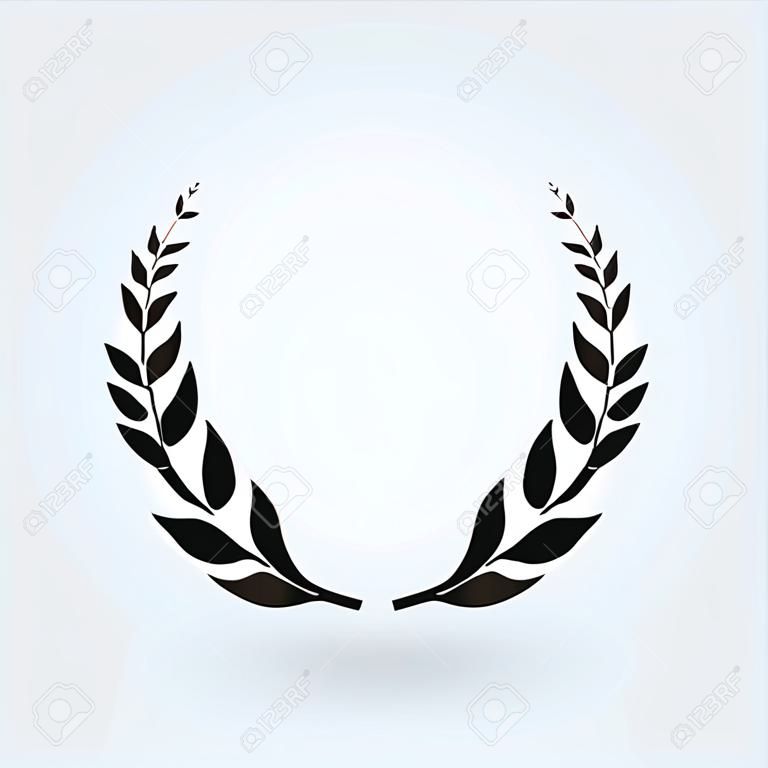 Laurel wreath icon. Award and victory symbol. Trophy and prize for winners. Vector illustration.