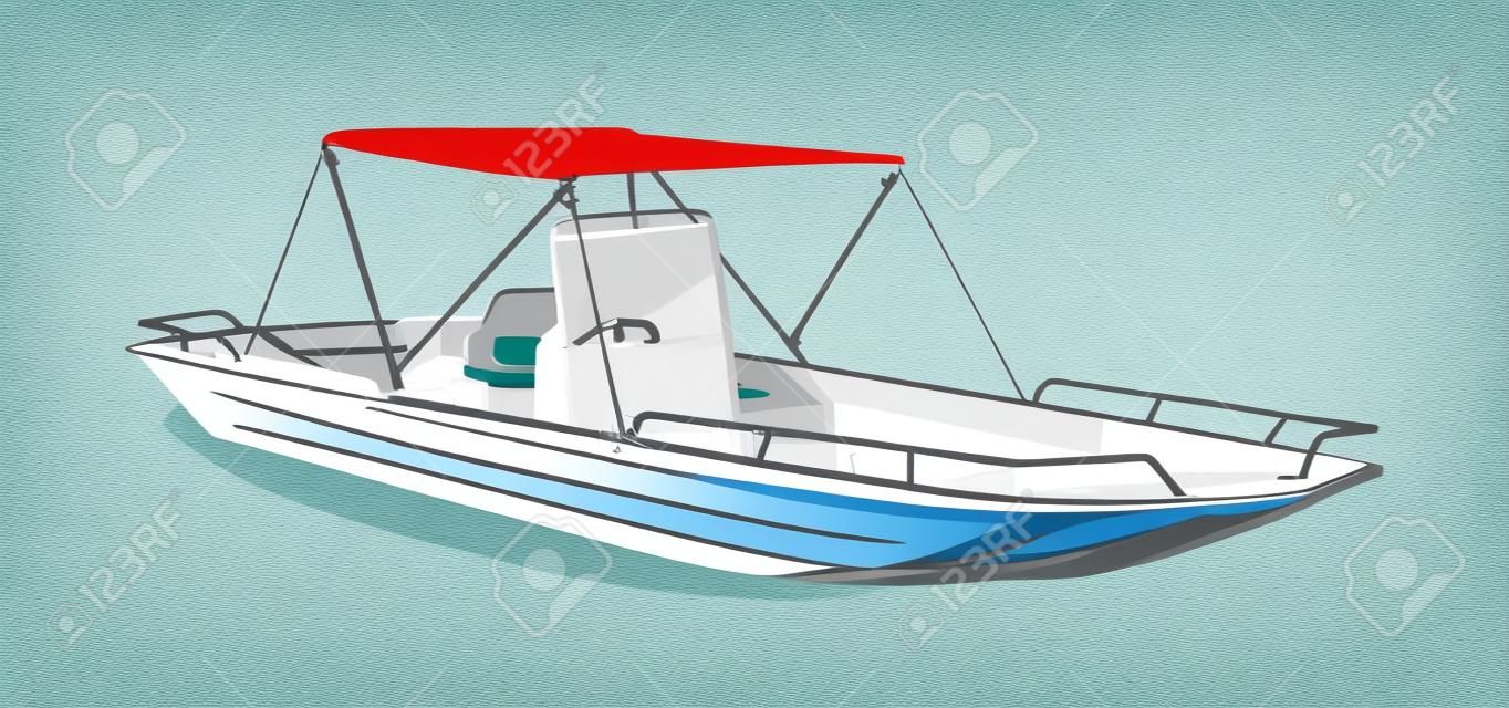 Sport fishing Boat Vector Illustration clipart
