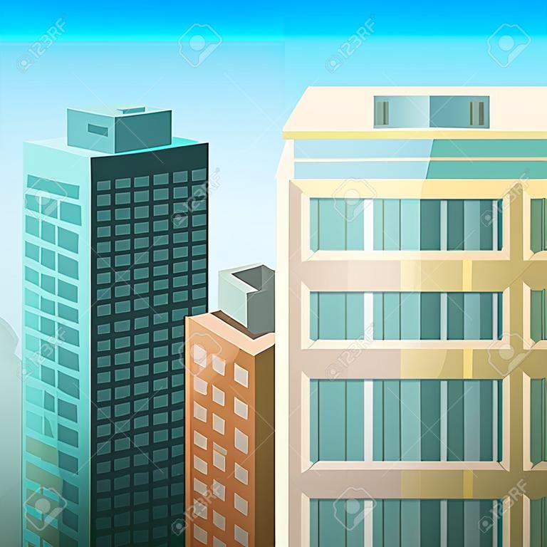 City landscape. Megapolis. three-dimensional view of the city. vector graphic.