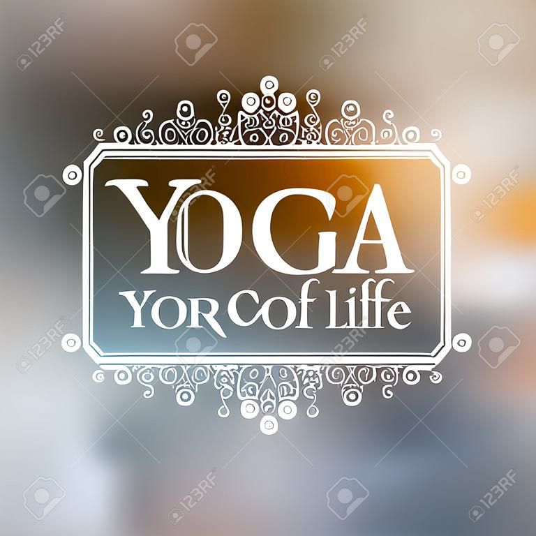 Logo for yoga studio.Yoga meditation logo. Vector yoga illustration. Yoga sticker. Fitness center. Poster for yoga class