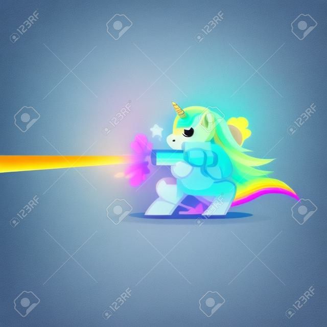 unicorn with a cool gun