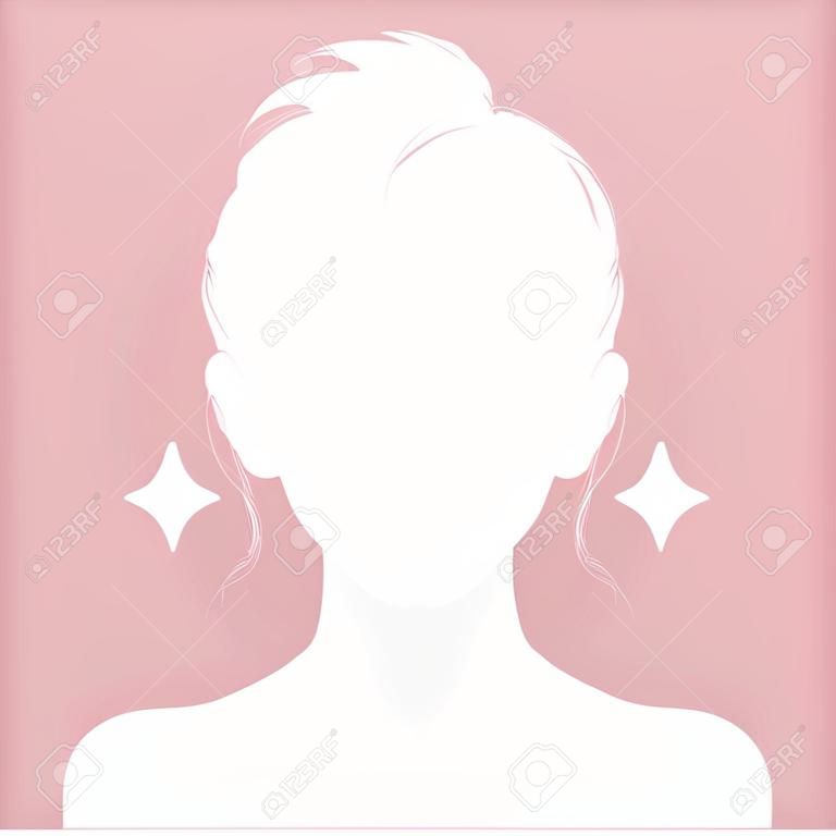 Avatar di sagoma femminile, avatar predefinito, immagine del profilo, segnaposto per foto
