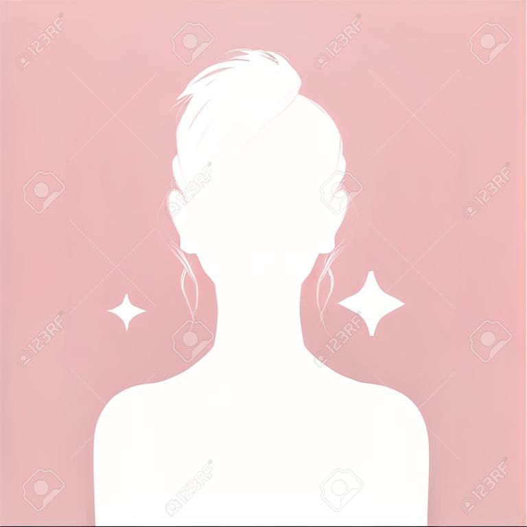 Avatar di sagoma femminile, avatar predefinito, immagine del profilo, segnaposto per foto