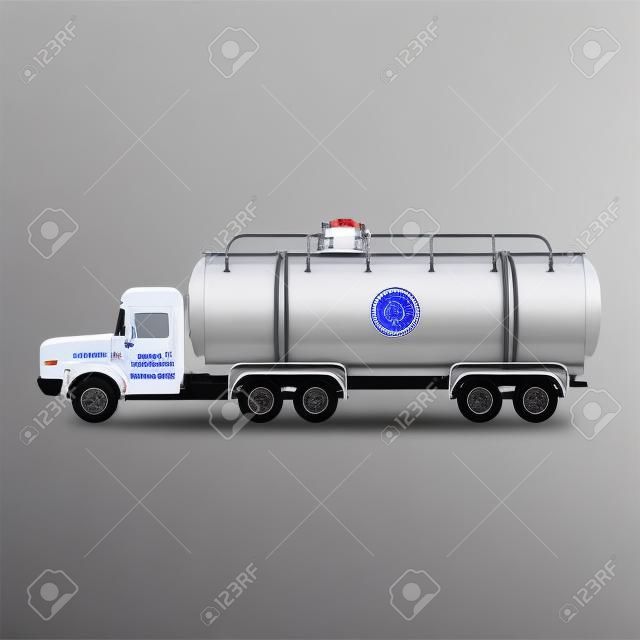 Camion d'eau à vue latérale isolée modifiable pour l'élément d'illustration de la journée de l'eau ou de la conception liée à l'environnement et au transport