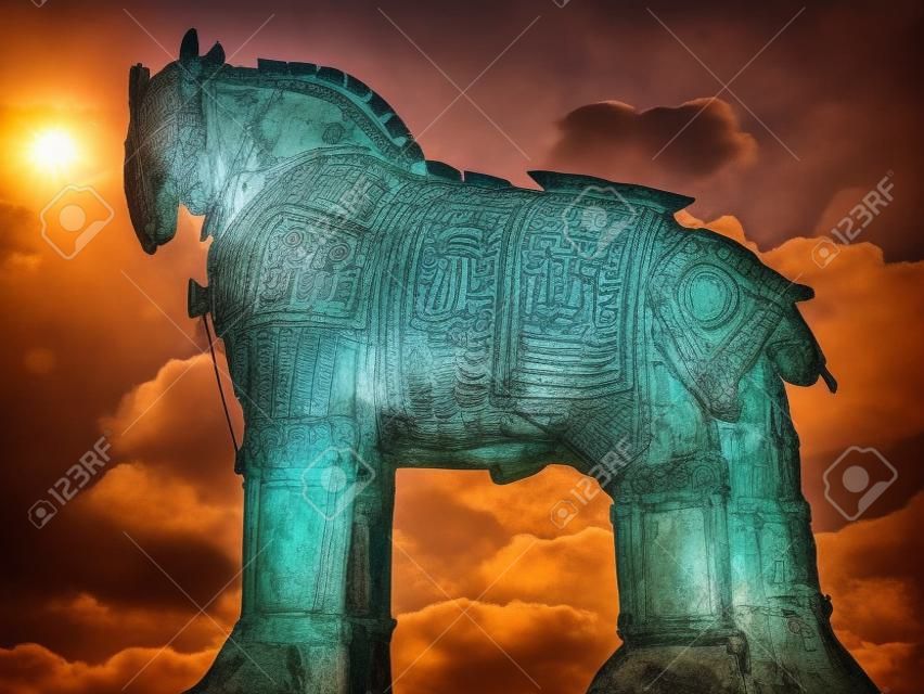 Koń trojański w Canakkale, Turcja placu