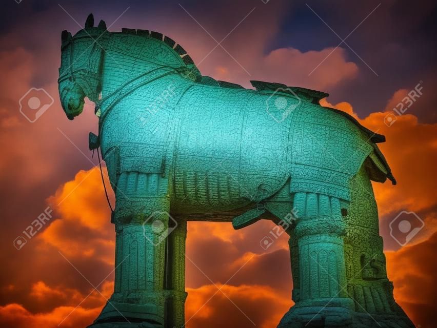 Koń trojański w Canakkale, Turcja placu