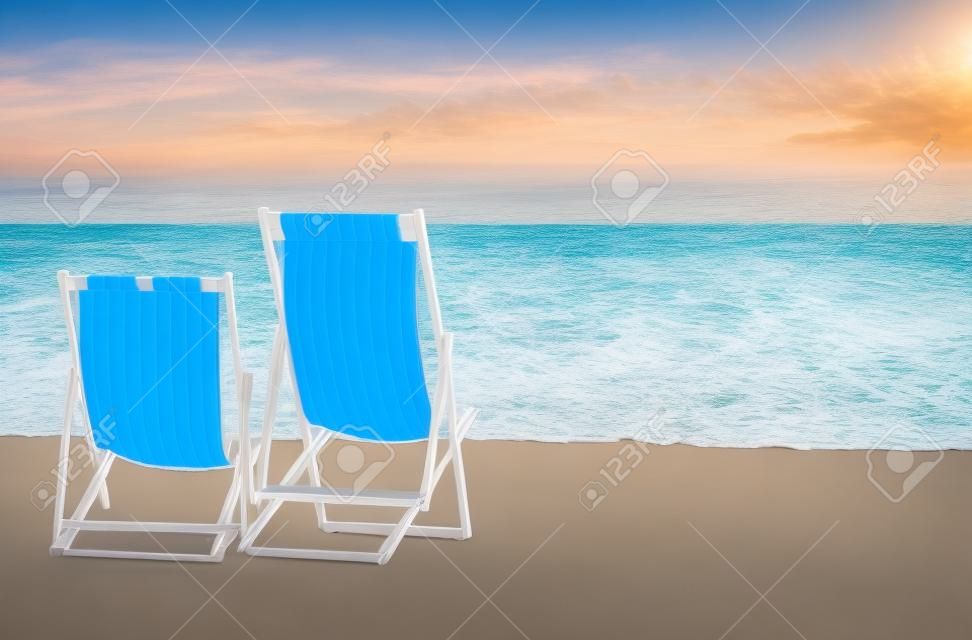 beach chairs at the ocean