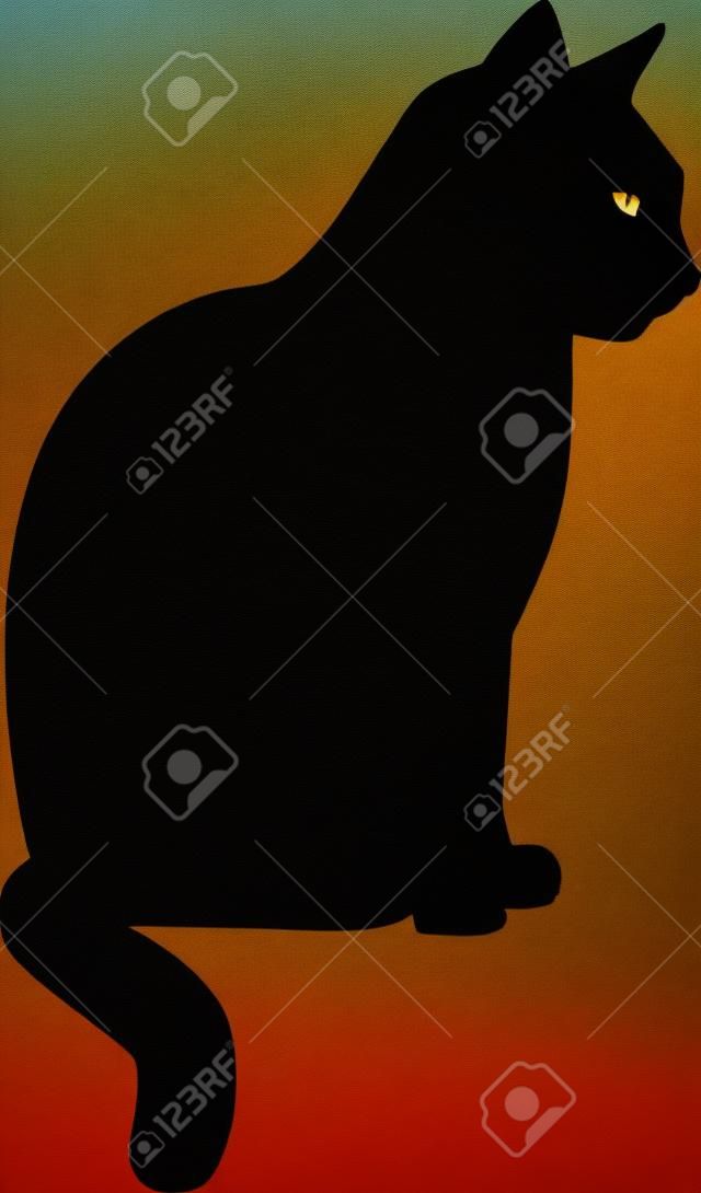 Silhouette seduto Cat