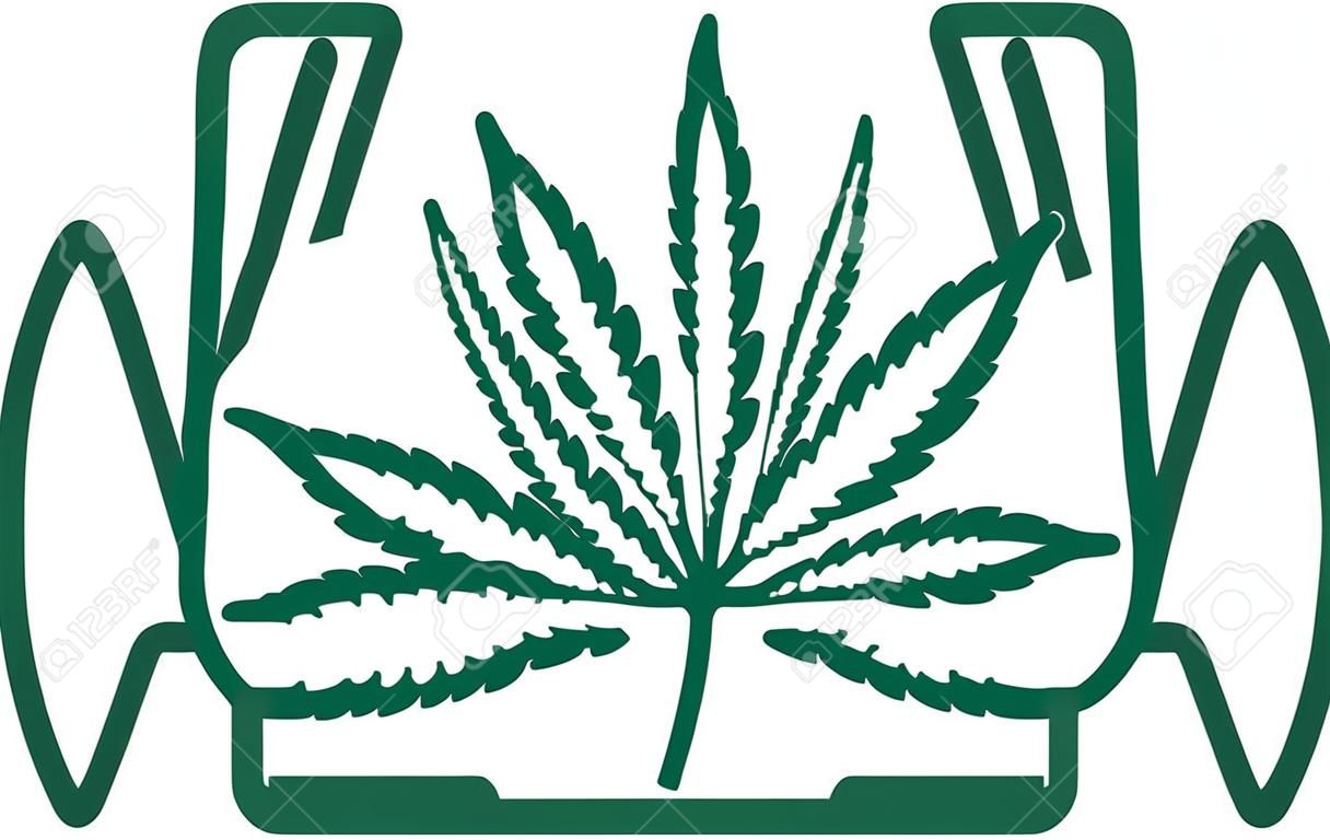 Frequence with hemp leaf Marijuana