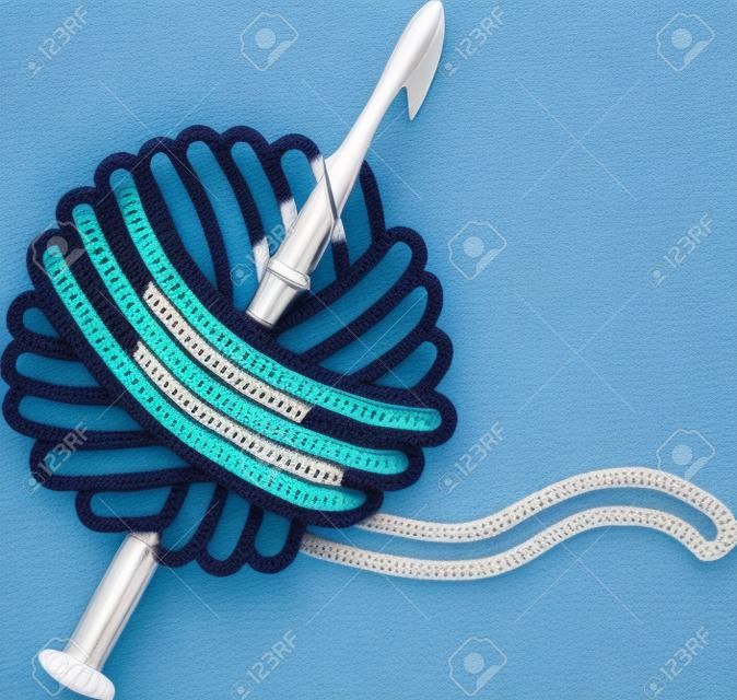 Crochet needle with wool