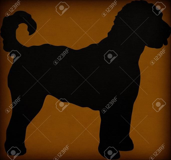 Силуэт собаки Goldendoodle в черном