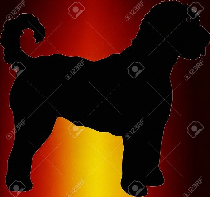 Силуэт собаки Goldendoodle в черном