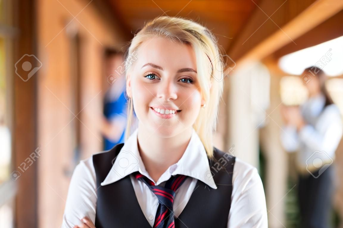 happy female high school student portrait