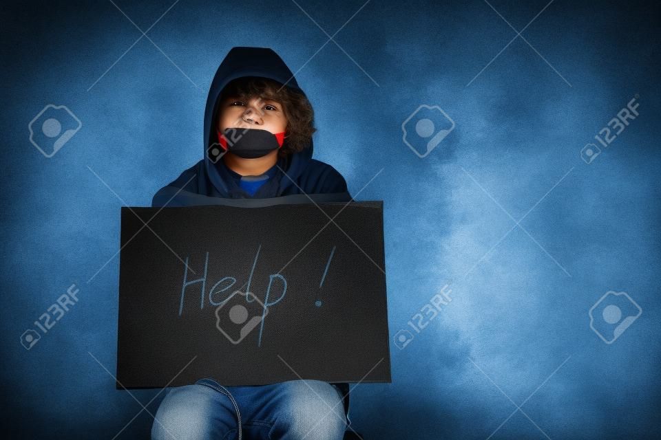 teen boy been kidnapped and crying for help