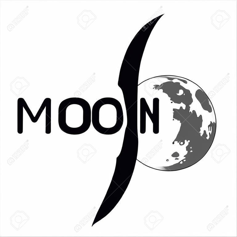 月亮標誌設計。創意月亮標誌。夜標誌。滿月。