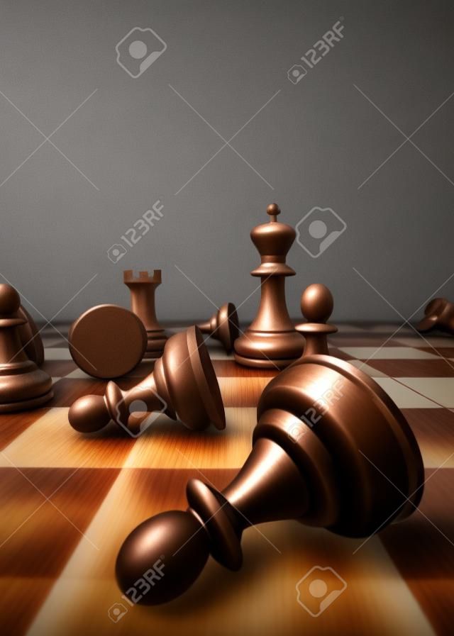 Prestación de un primer plano de un tablero de ajedrez