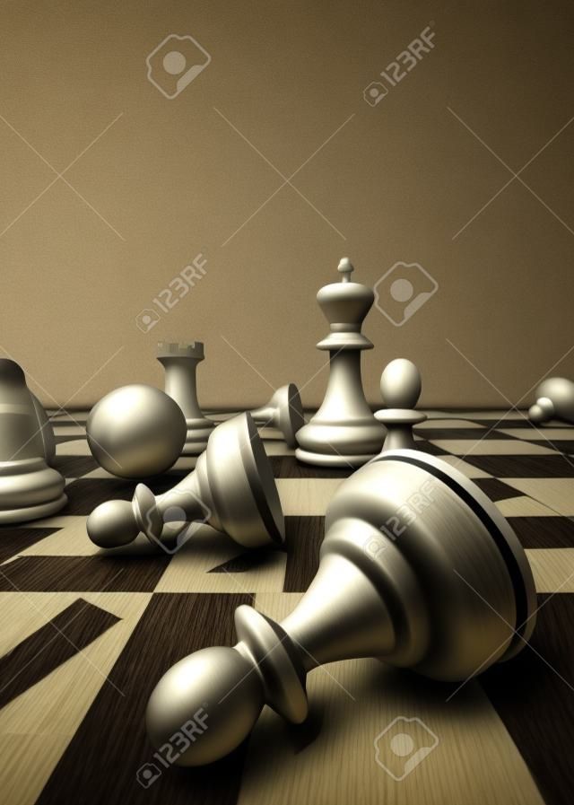 Оказание крупным планом шахматной доске