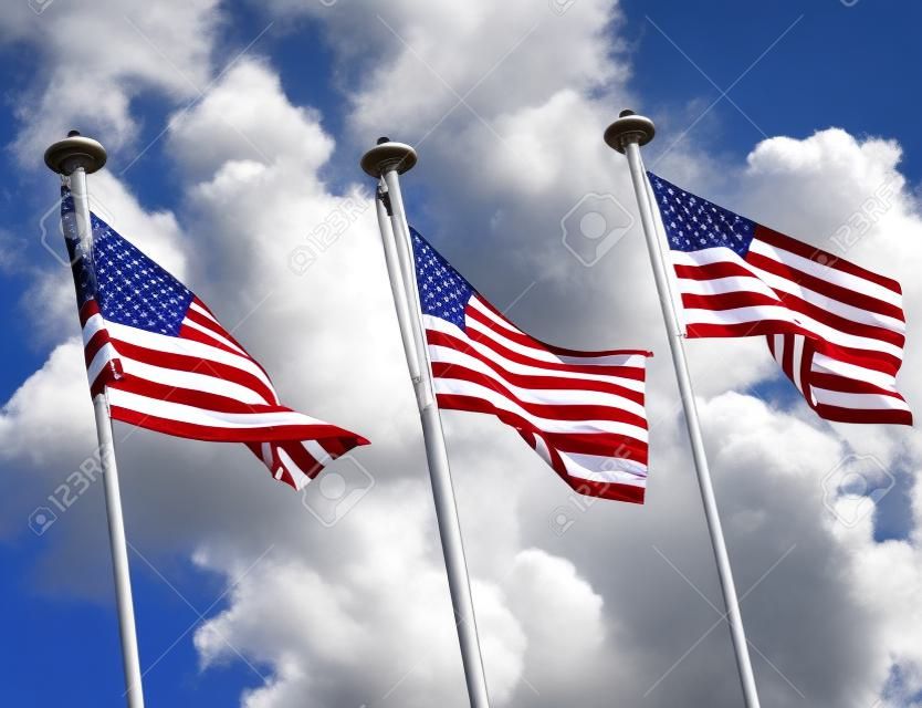 Bandeira dos Estados Unidos voando em um full-pessoal