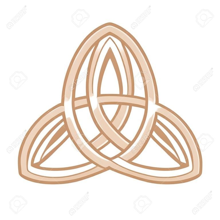 Celtic Trinity Knot. pendant. Beige trendy, design with runes and sun