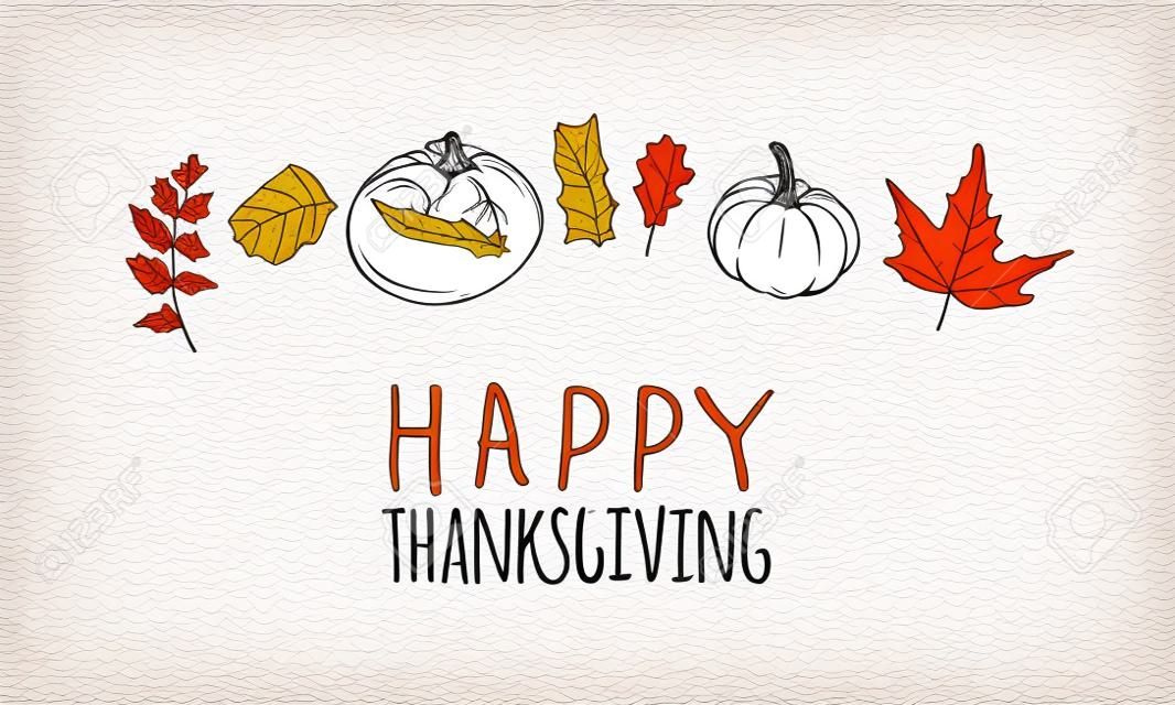 Hand drawn autumn holidays illustration. Creative ink art work. Actual vector drawing. Thanksgiving Day set of things