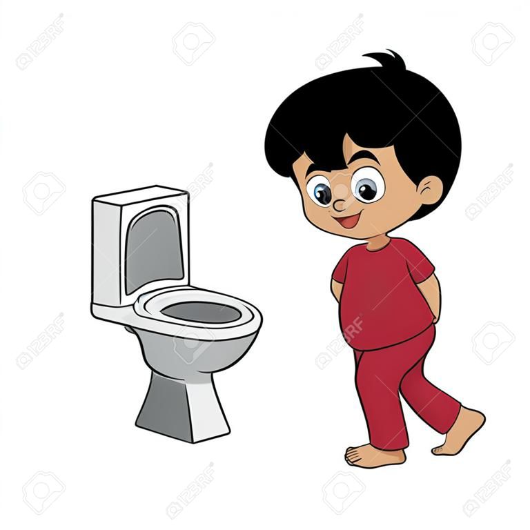 kid peeing.vector and illustration.