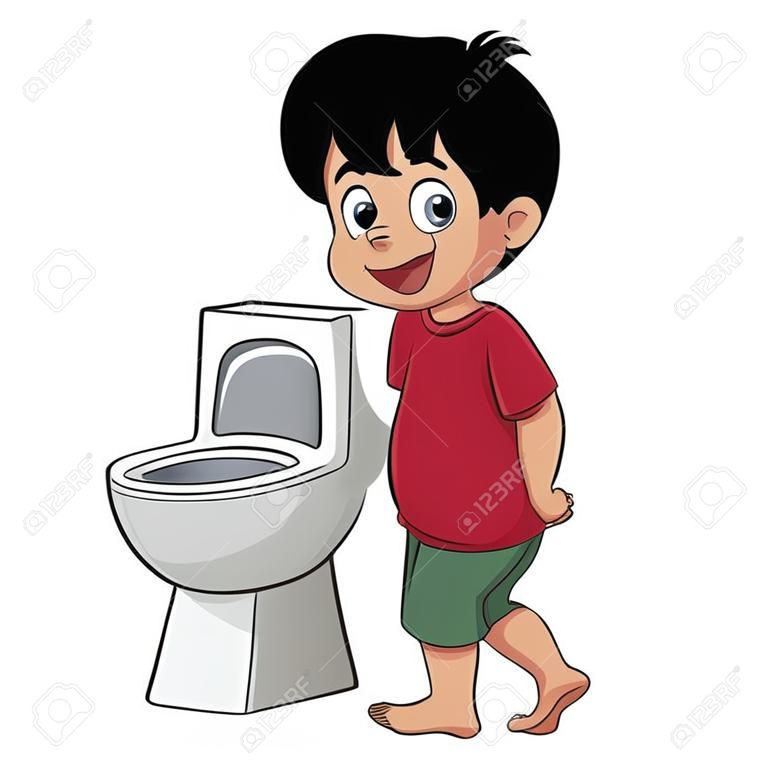 kid peeing.vector and illustration.