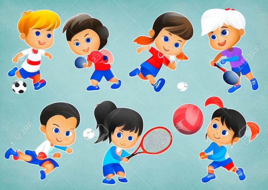 I bambini di vari tipi di sport, come calcio, pugilato, corsa, badminton, taekwondo, giocano a tennis, pallavolo. Gli sport aiutano a rendere il corpo forte e anche a costruire l'immunità per i bambini.