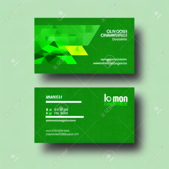 business card template with many green rectangles, banners for eco, business, tech. Simple and clean design. Creative corporate identity layout set with effects.
