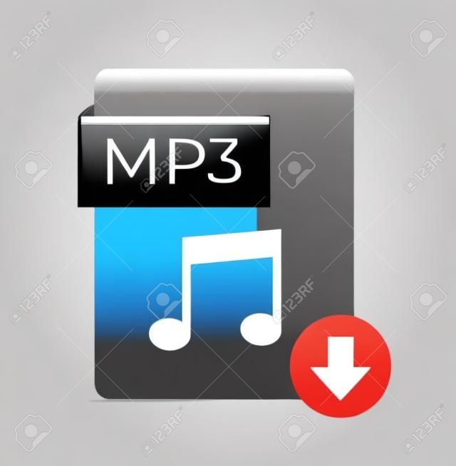 MP3 download platte geïsoleerde pictogram. Vector cartoon illustratie