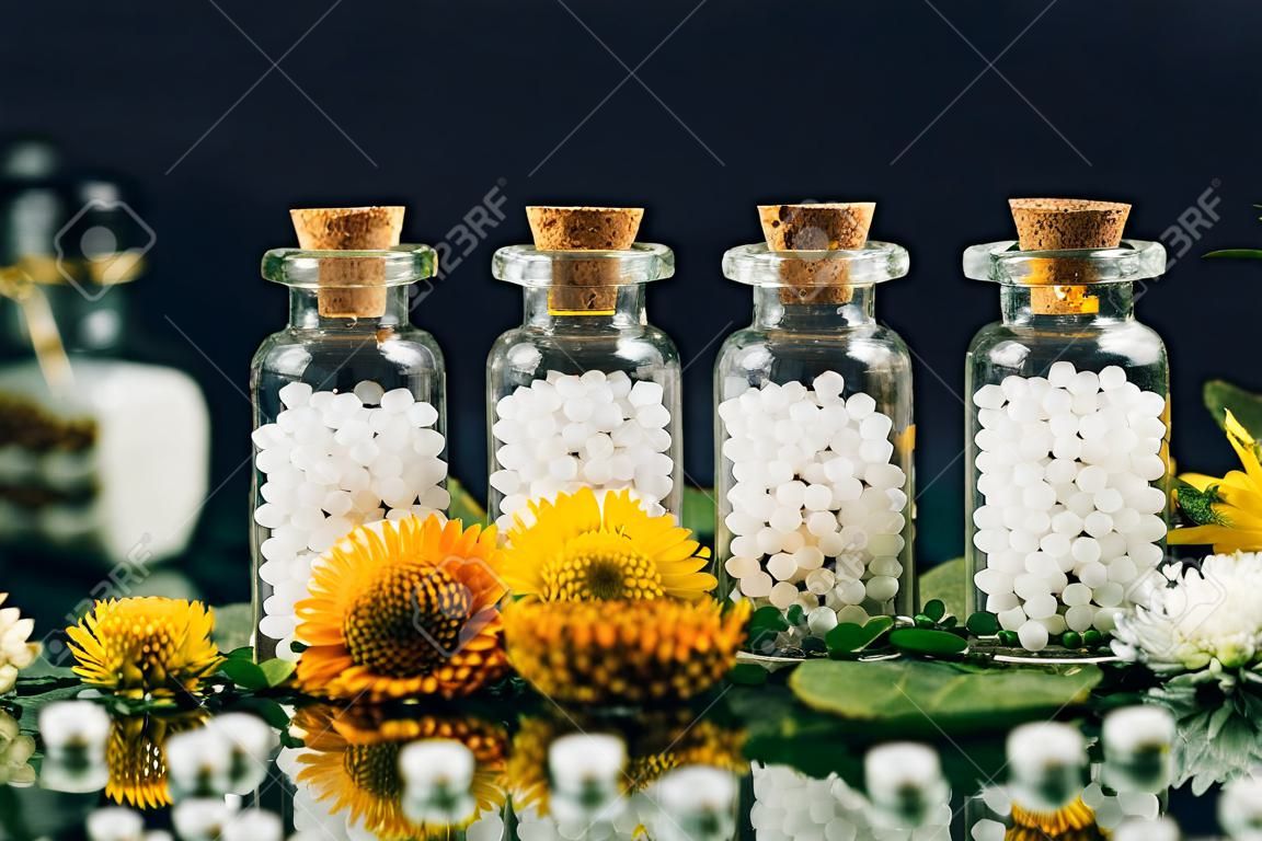 Homeopathy and Herbal Medicine. Alternative medicine concept.