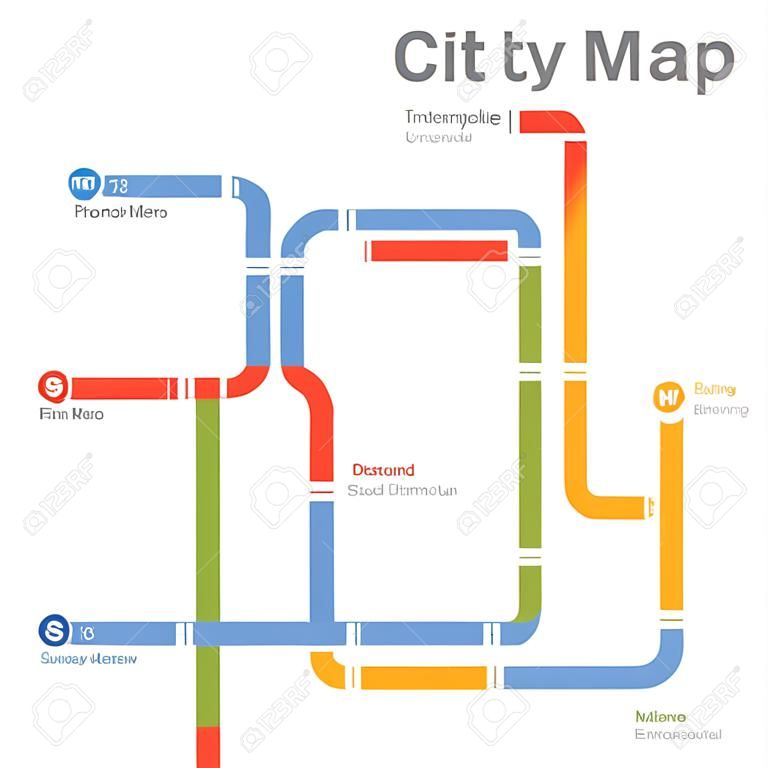 地铁矢量图模板城市地铁交通方案信息地铁车站地图地铁地铁图