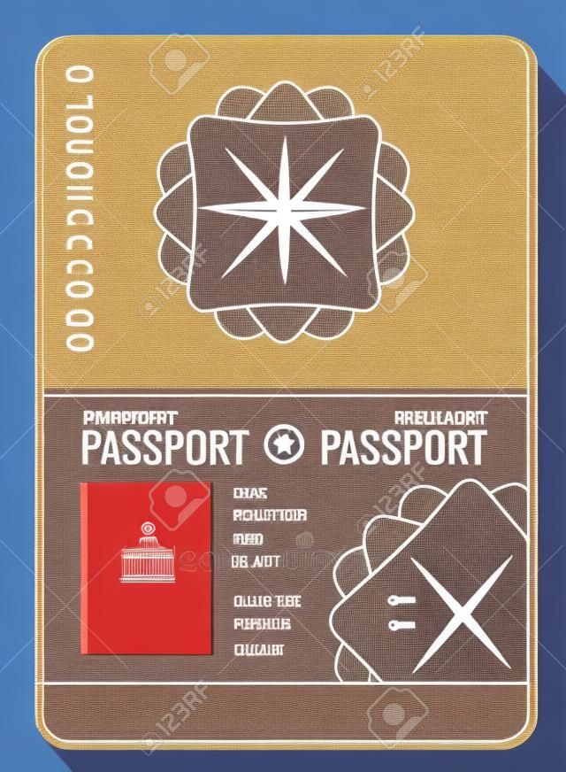 空白打開護照模板孤立的矢量圖