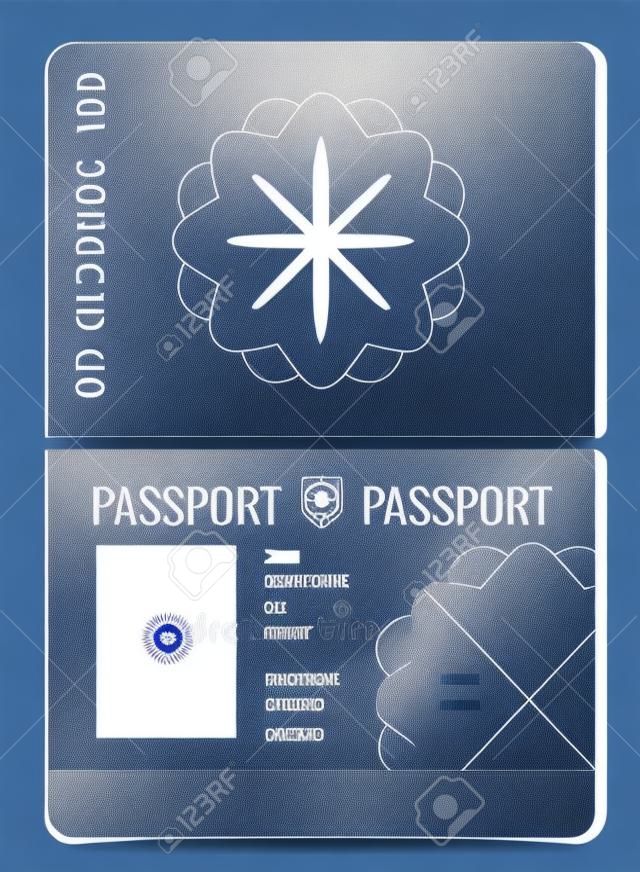 Blank open passport template isolated vector illustration
