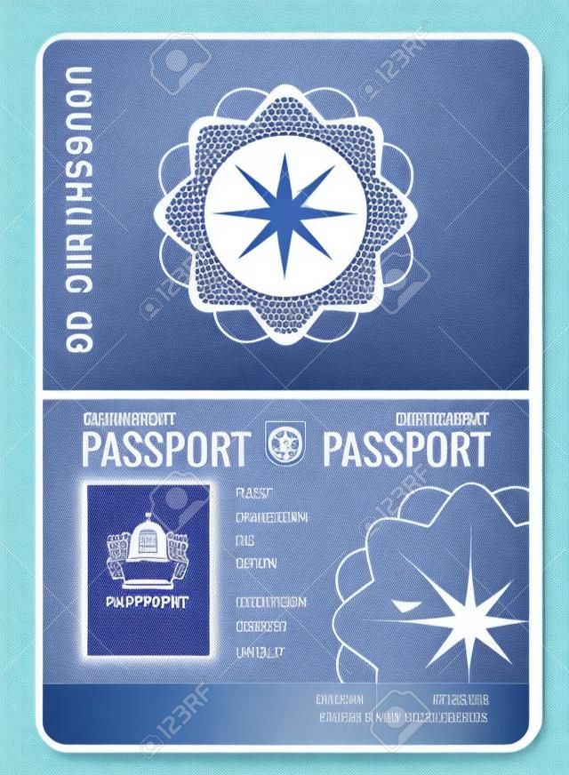 Blanco open paspoort template geïsoleerde vector illustratie